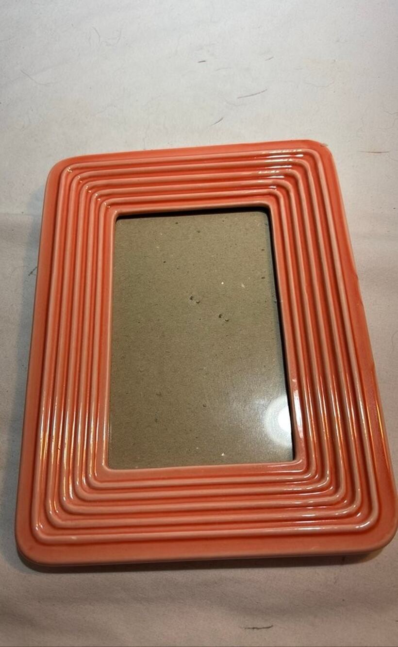 Vintage Coral Ceramic Picture Frame by The Weston Gallery